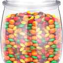 Nuogo Large Candy & Cookie Jar with Lid Plastic Apothecary Jars Large Food Storage Container Unbreakable Kitchen Storage Jar for Cookie, Candy, Snack and Dried Foods DIY Gift(1gallon/128oz)