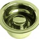 Westbrass D2082-01 3-1/2" Extra-Deep Collar Kitchen Sink Waste Disposal Flange & Stopper, Polished Brass, 1-Pack