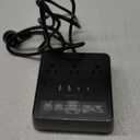 JACKYLED Alarm Clock with 4 USB Chargers Power Strip 3 Outlets 1700J Surge Protector Nightstand Dimmable Digital Clock with Dual Alarm and Snooze Function for Bedroom, Full Screen LED Display (Black)