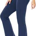 baleaf Womens Cotton Flare Yoga Pants High Waisted Bootcut Bell Bottom Leggings Dressy Work Office Trousers (Large, Smooth Comfy Soft-navy)