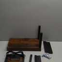 TUTOTAK Narrow Side Table with Charging Station,Small End Table with USB Ports and Outlets, Skinny Sofa Table, Slim Nightstand, Living Room, Bed Room, Brown TB01BB0802 (4-Tier7.9"D x 15.8"W x 28.8"H)