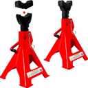 Jack Stands 3 Ton (6,600 LBs), 11.22"-16.54" Adjustable with Double Pin Locking for Reinforced Safety. Car Jack Stand with Extra Rubber Pads for Trucks, Home,Garage,Lifting, Red, Pack of 1