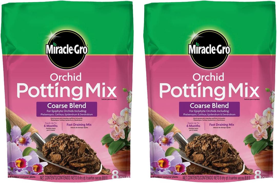 Miracle-Gro Orchid Potting Mix Coarse Blend, 8qt., 2-Pack (EXP 10/11/26)
