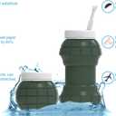 2Clean Portable Bidet - Collapsible & Expandable 550ml | Peri Bottle for Women, Travel Handheld Bidet, Camping Bottle (Green)