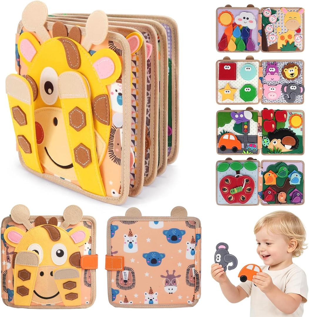 Cobelae Montessori Busy Book for Toddlers 1-3, Toddler Busy Board
