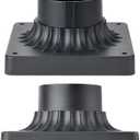 Pier Mount Base 2 Pack,Cast Aluminum Outdoor Post Light Adapter for Deck Porch Patio in Matter Black Finish 5.6" W*5.6" L
