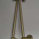 BATHSIR Adjustable Brushed Gold Double Bath Towel Bar,14.56-27.55 Inches Wall Mount Towel Rack for Bathroom, SUS304 Stainless Steel Towel Holder Hanger