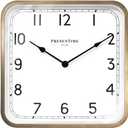 Presentime & Co. 16" Anton Vintage Square Clock, Silent No Ticking, Wall Art and Timepiece for Home Decoration/Wall Dcor, Antique Hamilton Gold Color