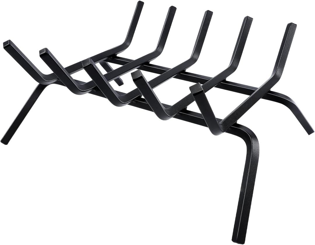 Fireplace Grate,Fireplace Log Holder,18 inch Heavy Duty Solid Cast Iron FIrewood Log Burning Rack for Inside The Fireplace Accessories Outood Fire Pit Kindling Fireplace Tools