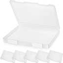 PerKoop 6 Pcs Clear A4 File Box Document Plastic Storage Box Paper Plastic Case Board Game Storage Containers Magazine Protector File Holder with Buckle (White,12.4 x 9.84 x 1.18 Inches)