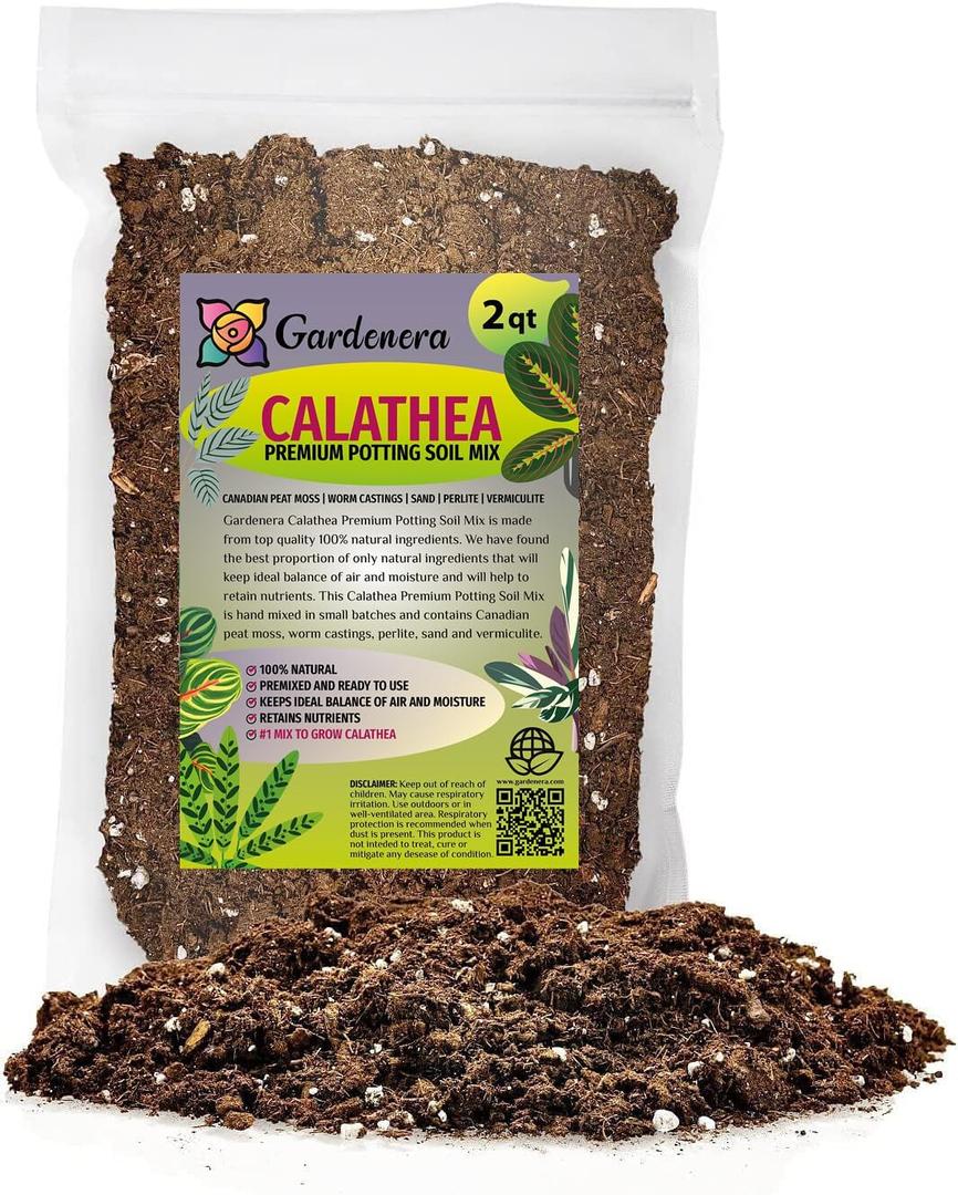 Elevate Your Space with Gardenera's Organic Potting Mix - Tailored for Thriving Calathea Plants and Captivating Leaves - 2 Quart