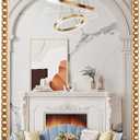 Oval Full Length Mirror, 20"x53" Metal Beaded Frame Large Hanging Dressing Floor Mirror for Bedroom, Living Room, Entryway, Antique Gold (No Stand)