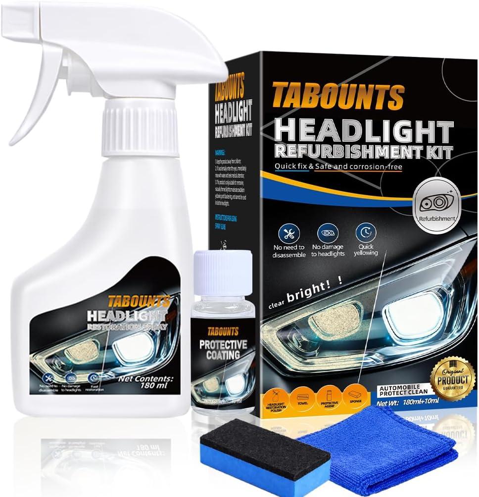Headlight Restoration Kit, Automotive Headlight Cleaner and Yellowed Head Light Restoring Kit,Helps Clear Dull & Oxidized Lenses,Suitable for All Vehicle Headlamps