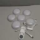 EverBrite Puck Lights with Remote, Rechargeable Linked Sensor Under Cabinet Lights, 10 RGB Colors, Group Control Dimmable Kitchen & Bedroom (6Pack)