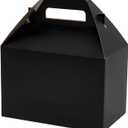 Paper Mart Black Gable Boxes for Party Favors, Pack of 100 Large Decorative Boxes, 9 x 6 x 6 Inches, Midnight Black Treat Packaging