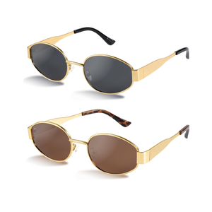 livho 2025 Trendy Oval Sunglasses - Stylish Polarized Shades for Everyday - Retro Metal Frames