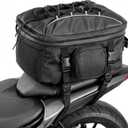 FOCHIER Fully Waterproof Motorcycle Dry Bag, 23L-34L Expandable Universal Tail Bag & Side Saddle Pannier, Roll-Top Rear Rack Trunk Storage, Heavy Duty Motorbike Luggage Accessories (Black), 34 liters