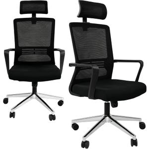 Ergonomic Office Chair,High Back Desk Chair with 3 Gear Tilting Backrest and Adjustable Headrest,400lbs Weight Capacity Integrated Metal Base with Swivel Wheels,Comfort Breathable Mesh (Black)