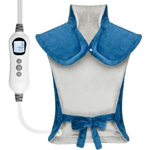 Heating Pad for Neck Shoulder and Back, Valentines Day Gifts for Her Him, Birthday Gift for Women Men Mom, Deeper Pain Relief,Large Weighted Heat Pad, ETL Certified, Blue (24"x37")