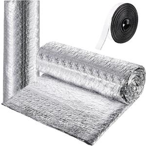 Frienda Rv Window Reflective Insulation Roll 47.2inch*15ft Double Aluminum Foil Heat Bubble Thermal Window Shade Door Cover Blackout for Garage Roof Travel Camper Skylight Shield