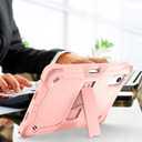 for Lenovo Idea Tab 11 Case 2025/K11 Gen2/Moto Pad 60 Neo 11 Inch, 3-in-1 Shockproof Cover w/Pen Holder, Soft Silicone & Hard PC, Horizontal Foldable Stand, Screenless Front, No Stylus (Gold Pink)