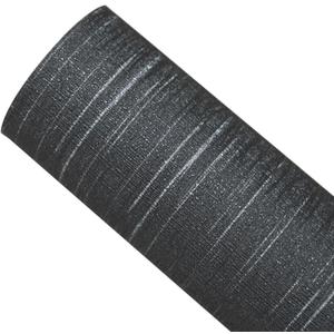 Yancorp 23.6"x118.1" Grasscloth Black Textured Peel and Stick Wallpaper (19.37 Sq Ft) Silk Self Adhesive Vinyl Contact Paper for Kitchen Cabinets, Furniture, Walls