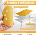 Maxdot 200 Pcs 5 Inch Sanding Discs 8-Hole Hook and Loop Gold Sandpaper Mixed Grits, 60, 80, 100, 120, 150, 220, 320, 400, 600, 800 for Random Orbit Sander