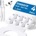 Replacement Ear Tips for AirPods Pro 2nd/1st Generation with Portable Storage Box & Cleaner Pen,Noise Reduction Holewith & Built-in dust Guard Screen,Silicone Ear Tips -L/Size 4 Pairs
