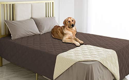Ameritex Waterproof Dog Bed Cover Pet Blanket with Anti-Slip Back for Furniture Bed Couch Sofa (82x120 Inch (Pack of 1), Chocolate)