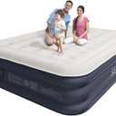 Air Mattress Queen with Built in Pump - 2 Mins Quick Self Inflatable,16"/650lbs Max Blow Up Bed, All Night Stability No Lost AirNo Peculiar Smell for Camping,Home,Guests & Portable Travel