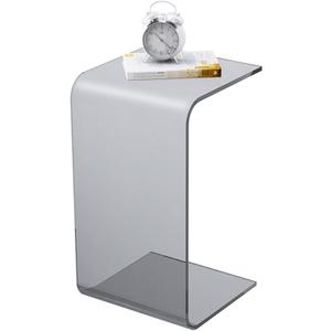 Side Table Acrylic C Table, Multipurpose Side Tables Living Room C Shaped End Table Acrylic Clear C Side Table for Bedroom, Living Room and Patio | 11.8 * 11.8 * 25.6IN (Grey)