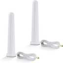 Eightwood Dual Band White WiFi Antenna (2-Pack), 2.4GHz 5GHz 6dBi RP-SMA WiFi Antenna with Magnetic Base for PC Desktop Computer PCIe Bluetooth Network Card,WiFi Router, Security Camera