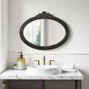 Rustic Oval Mirrors for Bathroom 30 X 24 Inch, Black
