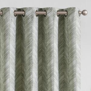 jinchan Sage Green Printed Curtains 84 Inch Length for Living Room Grommet Jacquard Curtains with Herringbone Pattern Green and White Modern Room Darkening Drapes Bedroom Window Curtain Set 2 Panels