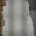 Bedsure Tufted Boho Comforter Set Queen Size - Bright White Boho Bed Set, GentleSoft 3 Pieces Farmhouse Shabby Chic Embroidery Bedding, Gifts for Woman, Soft Jacquard Queen Comforter for All Seasons