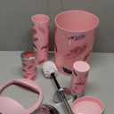 OTOSTAR Bathroom Accessory Set 8 Pcs Pink Flamingos Bathroom Accessories Set Bathroom Set with Trash Can Soap Dispenser Toothbrush Holder Tumbler Soap Dish Toilet Brush Holder Qtip Holder (Flamingo)