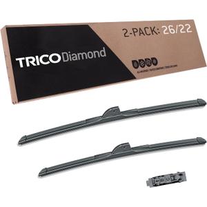 TRICO Diamond 26" + 22" Super Premium Automotive Replacement Windshield Wiper Blades (Set of 2), Passenger and Driver Side All-Weather Beam Wiper Blades for Select Vehicle Models (Item #25-2622)