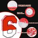 16 Inch Red and White Number 6 Pinata, Birthday Pinata with 16 Inch Piata Stick Blindfold Confetti for Kids 6th Birthday Party Decorations