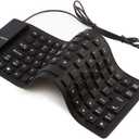 Foldable Silicone Keyboard, USB Wired 85 Keys Waterproof Rollup Silent Typing Soft Touch Keyboard for PC Notebook Laptop(Black)