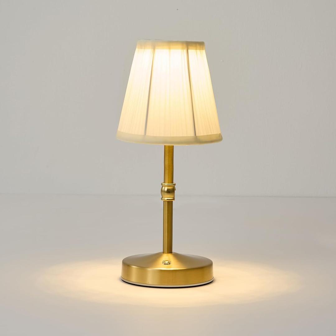 3000mah Battery Powered Lamp for Home,Small Cordless Lamps Rechargeable,3 Color Temperature 5W LED Touch Lamp Battery Operated Table Lights,Wireless Lamps for Tables,Kitchen,Living Room (Gold,H11)