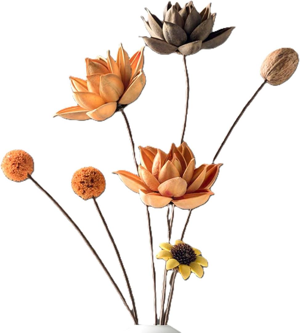 Artisanal Dried Flower Decor - Separable Flower Heads and Stems for Custom Arrangement,Zero Maintenance, Timeless Elegance for Parties, Events, and Home Styling 0006