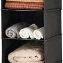 MAX Houser 6 Tier Shelf Hanging Closet Organizer, Closet Hanging Shelf with 2 Sturdy Hooks for Storage, Foldable (Black)