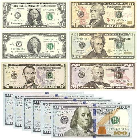 210 Pcs Fake Money Prop Money Play Money - Realistic Dollar Bills for Movie Filming, Kids Games, Party Fun, and Magic Tricks