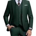 Men Suit Set Big and Tall Wedding Suit Business Suit Dark Green Prom Groomsmen Suits Tuxedos Blazer Vest Pants Men Suits, 4XL