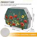 Kigai Colorful Flower Grill Cover 65 Inch Heavy Duty Outdoor Barbecue Cover Waterproof BBQ Gas Grill Cover with Adjustable Straps for Most Grills