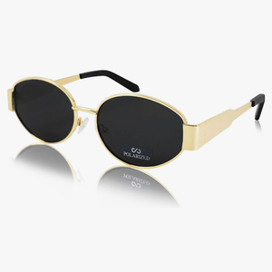 JiSoo Gold Retro Oval Sunglasses for Women - Polarized Sunglasses Women Vintage Trendy Sun Glasses 2025