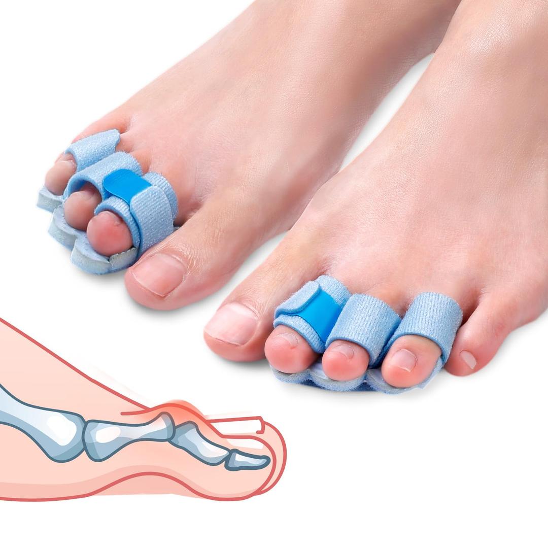 Hammer Toe Straightener Corrector Splint Brace for Women fit 2nd 3rd and 4th Toes - (M-Blue) - 1 Pair