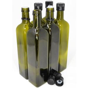 nicebottles Olive Oil Bottles with Cap & Pourer Fitment, Green, 750ml - Pack of 6