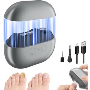 Easy Clip Nail Clippers, Electric Nail Clipper, Smart Nail Clipper for Seniors with LED Light & Nail Scraps Storage, Painless Toe & Fingernail Trimmer for Seniors, Adults and Kids (Grey)