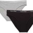 Calvin Klein Motive Cotton 2 Pack Bikini Panty Black/Gray Heather, M